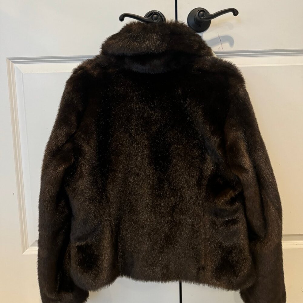 Mossimo Brown Faux Fur Jacket XL (Fits like Large) - Picture 6 of 6